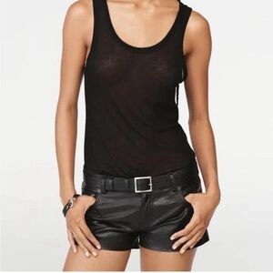 Zara x Steven Meisel leather shorts